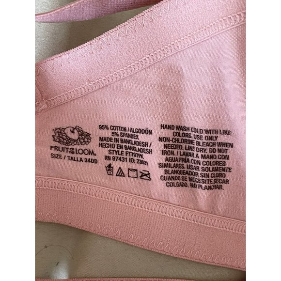 FOTL Pink Full-Coverage T-Shirt Bra - 34DD - Picture 8 of 9